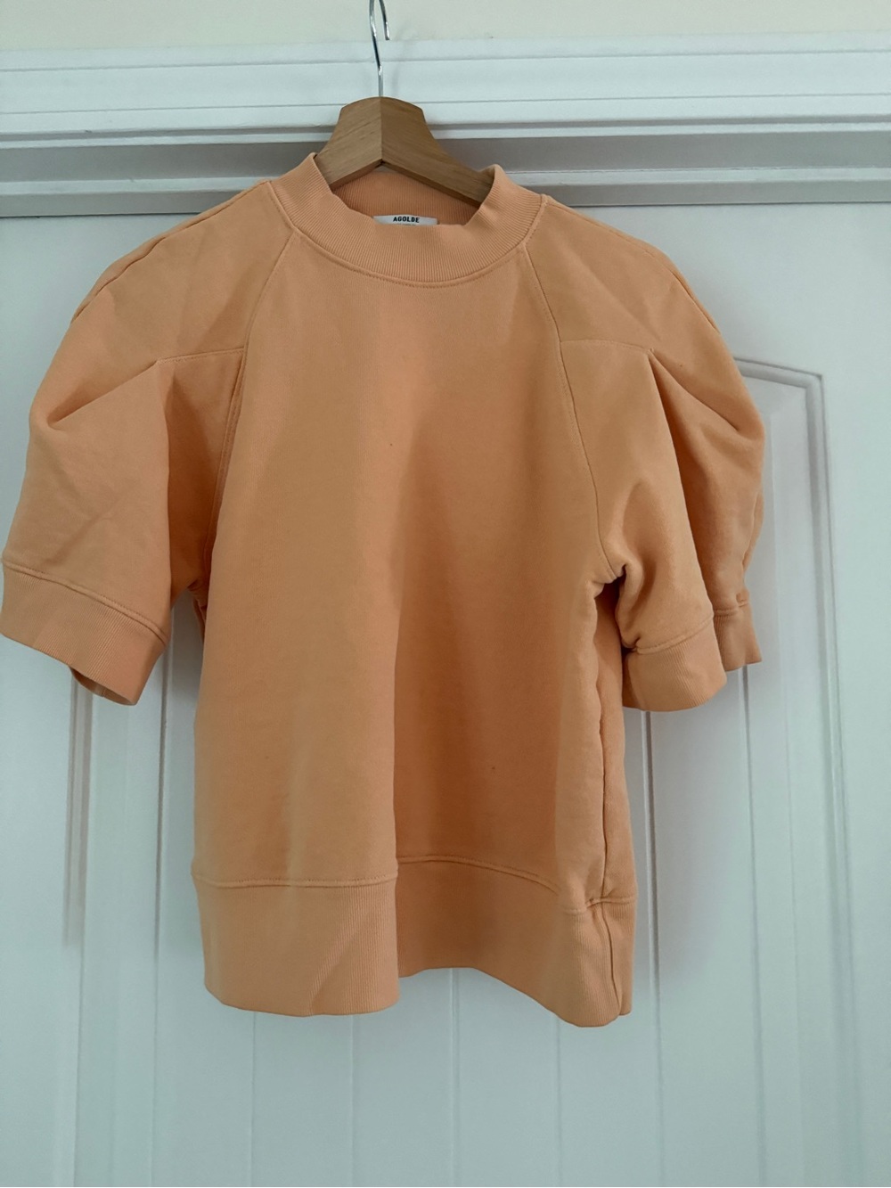 Agolde Peach Short-Sleeve Sweatshirt Size Small